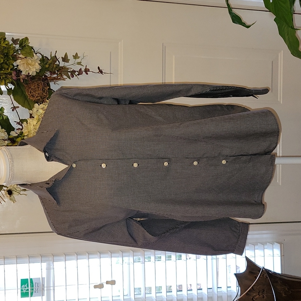 Brooks Brothers non-white tiny checked long sleeve shirt 100% cotton sz 14 EUC…